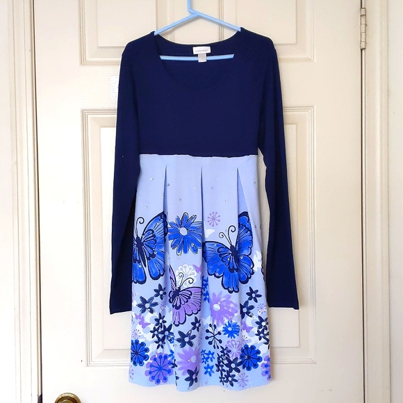 NWOT. Limited Too Rayon/Spandex Multi Color Dress w/flower, butterfly, sparkling - Picture 1 of 4